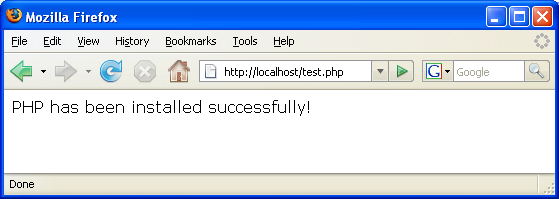 install php test